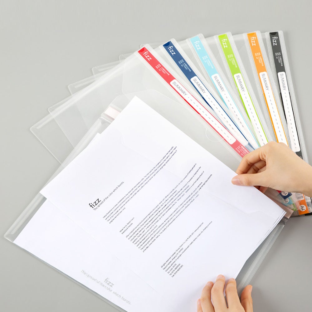Carpetas transparentes Youpin Fizz con asa para documentos A4, paquete ...
