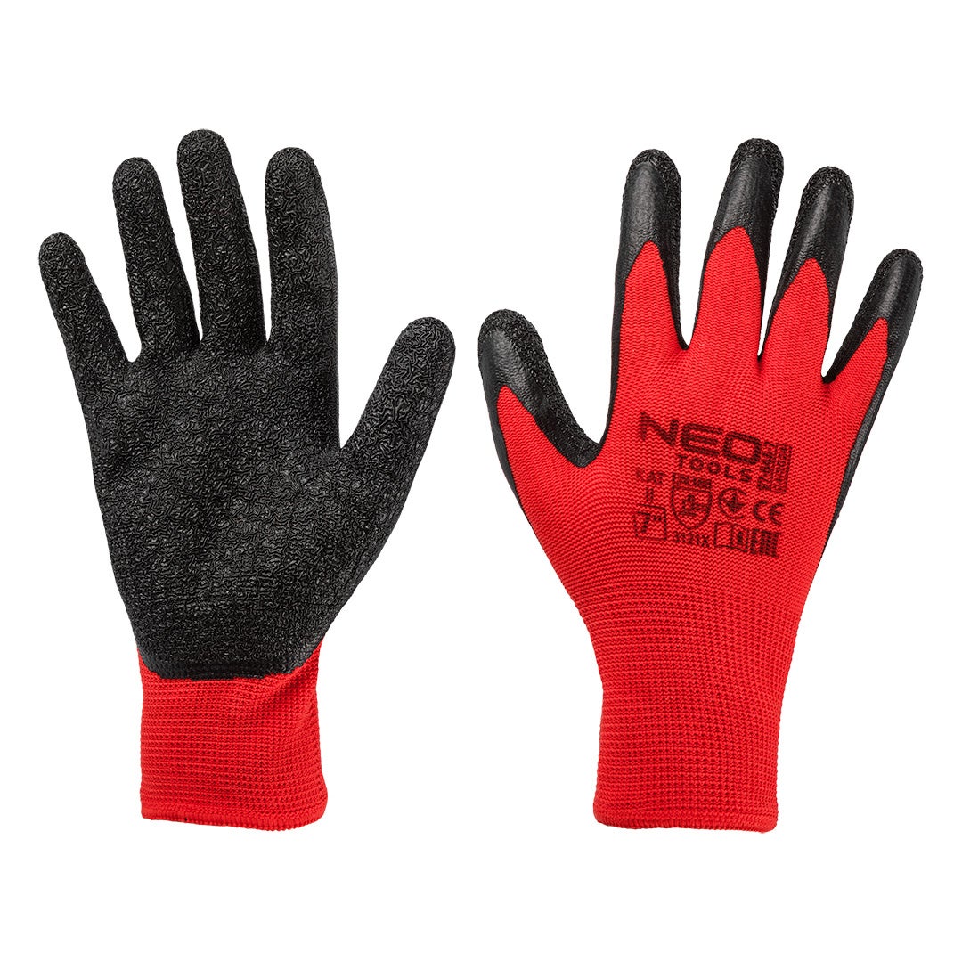 Manusi de lucru, din poliester acoperit cu latex (crincle), 3121X, marimea 7 97-645-7