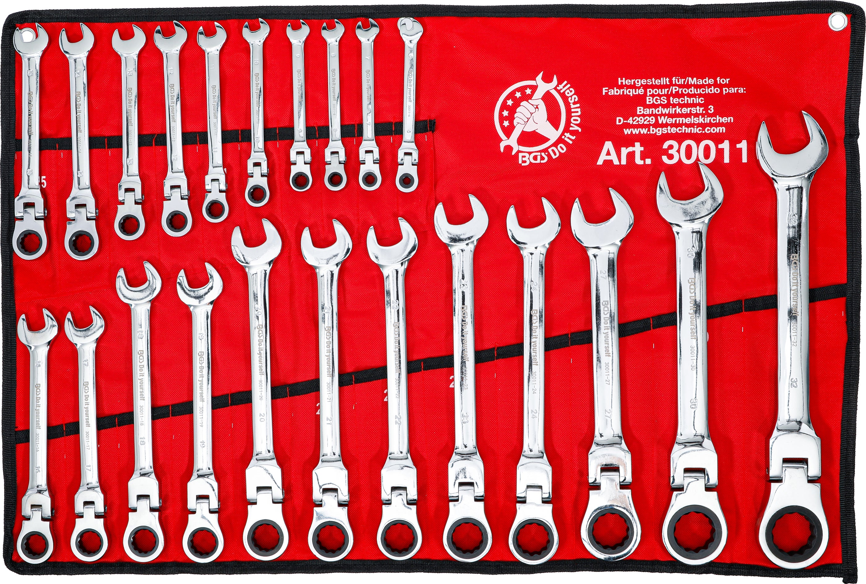 DDZcozy Coffret De 22 Clés à Cliquet Mixtes 6-32 Mm – Acier Chrome-vanadium – Rangée En Boîte
