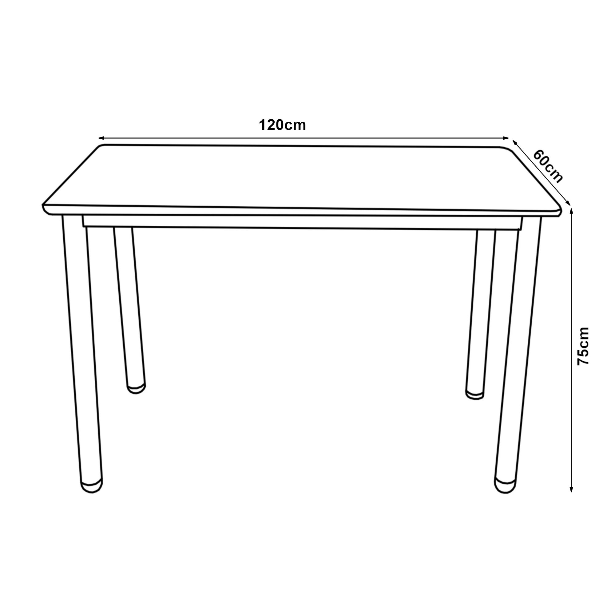 Mesa de comedor Tammela versátil para 4 personas de acero y MDF 120 x 60 x 75 cm - Efecto roble [en.casa] - 4