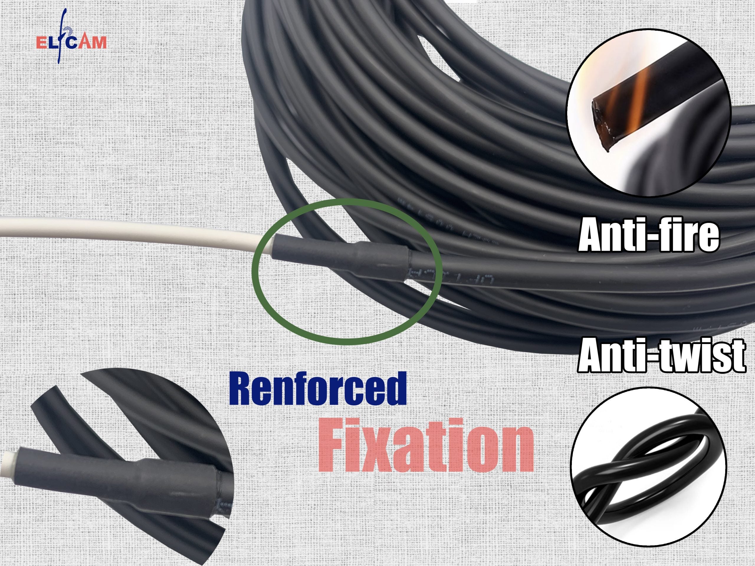 Elfcam® - 100M Cable a Fibre Optique en Acier Blinde, Convient aux Installations Exterieur et Interieur, Compatible avec Orange SFR Bou..., 100M - 9