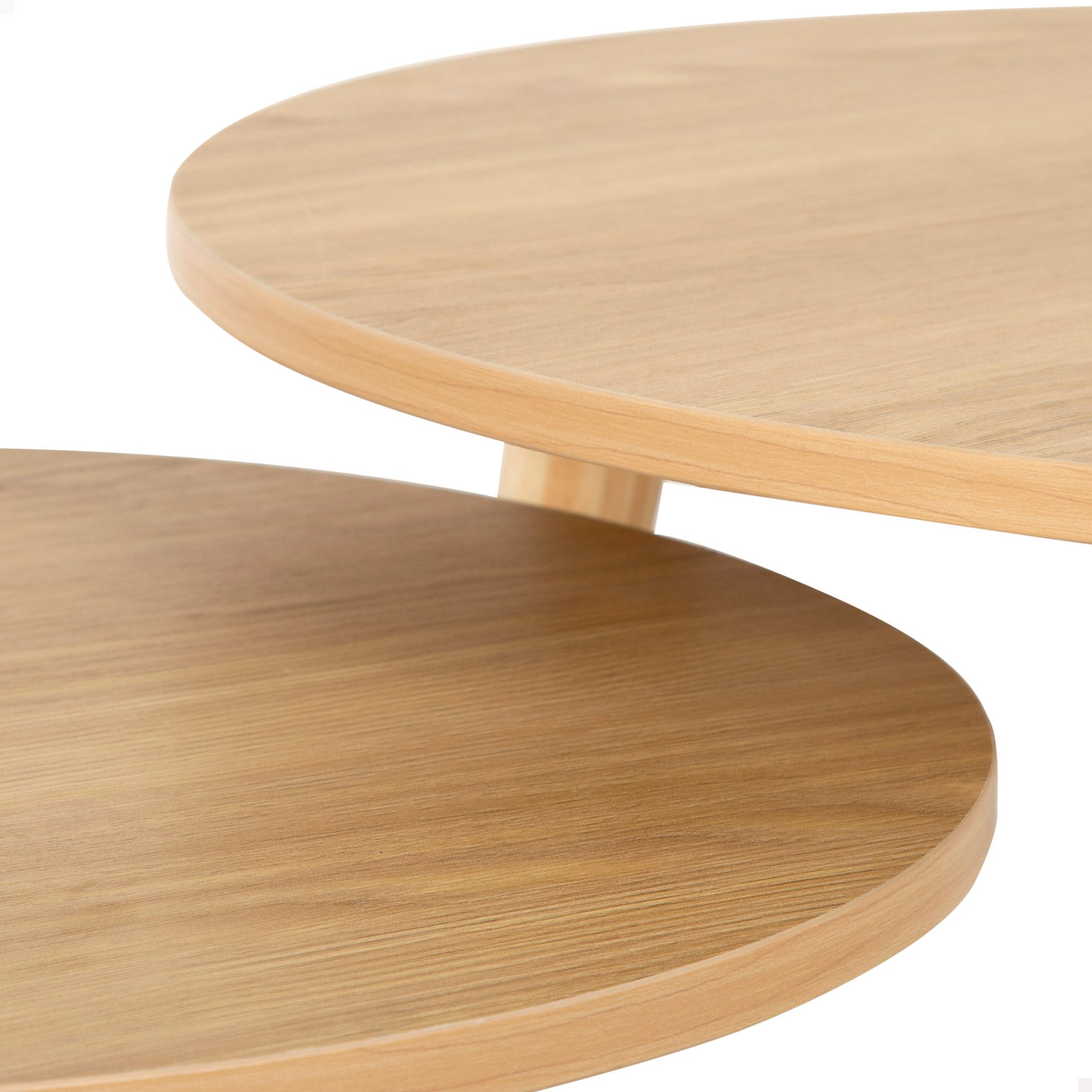 Max Home Set de 2 tables d'appoint rondes en bois D39x32 cm et D48x38 cm - 5