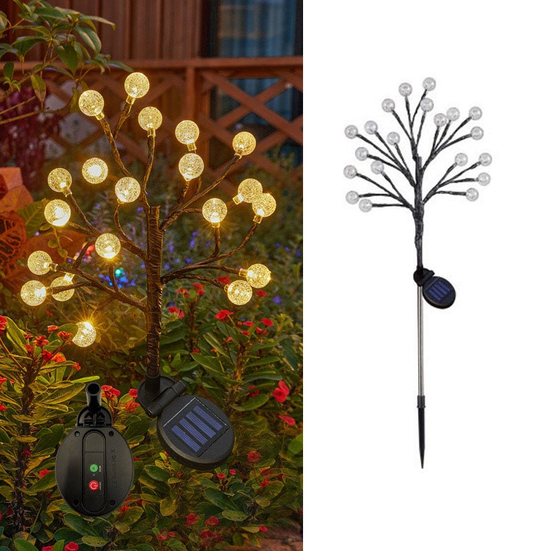 Dekoracyjne wodoodporne lampy solarne, kryształowe kule świetlne, lampy podłogowe, 300MAL, 8 trybów, odpowiednie na tarasy, ciepłe światło