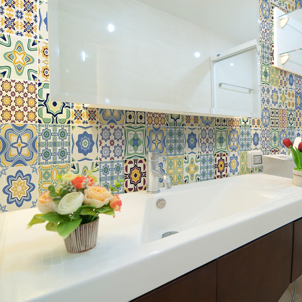 9 vinilos azulejos serena - adhesivo de pared - revestimiento sticker mural decorativo - 9stickers20x20cm