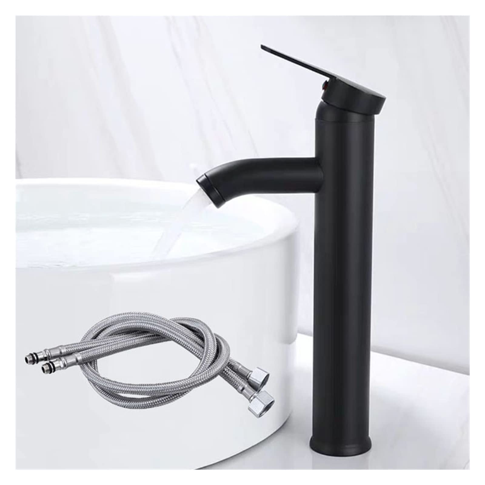 Bateria umywalkowa łazienkowa czarna chromowana stali nierdzewnej bateria mieszająca montowana blacie zimnej i ciepłej wody bateria zlewu toaletowego