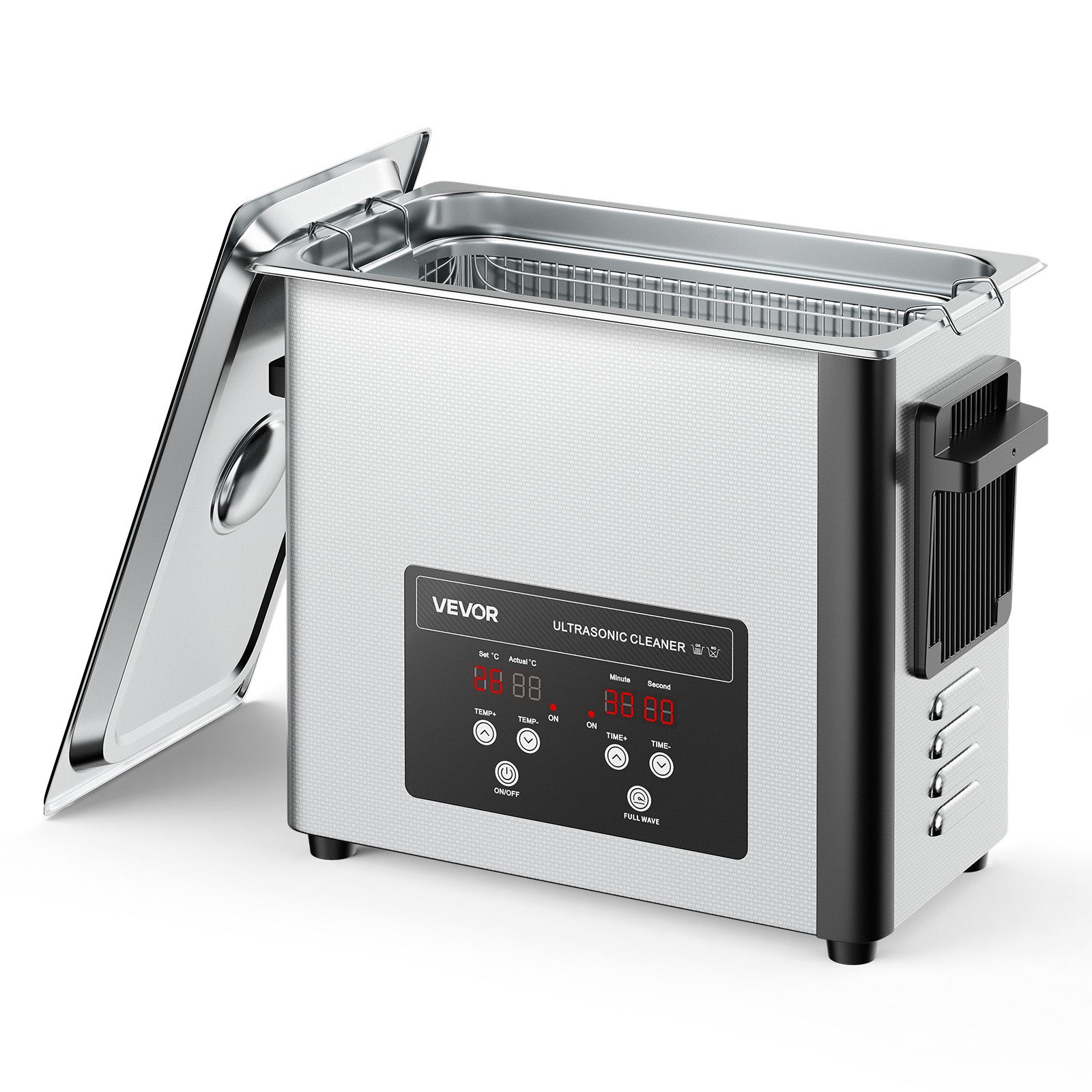 Myjka Ultradźwiękowa VEVOR 6 L, 120 W, 40 kHz, Stal Nierdzewna, Kosz i Wyświetlacz Cyfrowy
