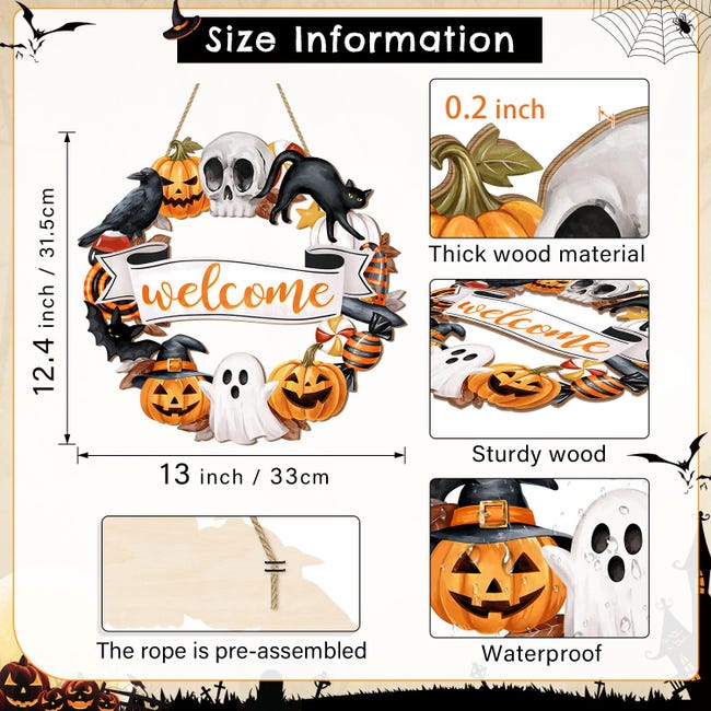 4 Ghirlande Halloween Orpelli 2 Metri - Decorazioni Per Esterni E Interni, Festa Spettrale - Foto 11