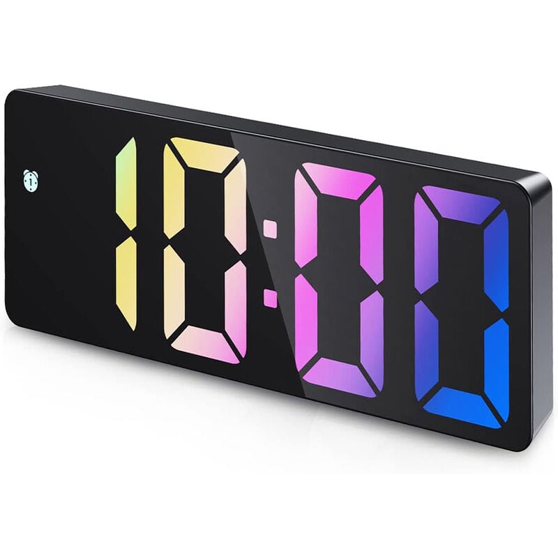 Réveil Numérique LED Coloré – Horloge Digitale Avec Snooze, Affichage Heure/Date/Température, USB Ou Piles, Fonction Nuit Et Vocale