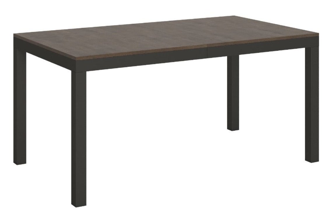 Table Manger Rectangulaire Bois Fonc Et M Tal Anthracite Evy Cm