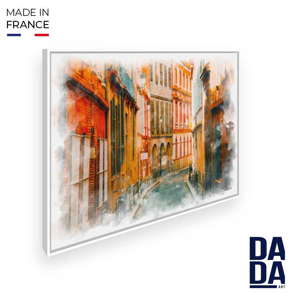 Tableau Rue de Toulouse / 45x60cm / Cadre Blanc / Fabriqué en France ...