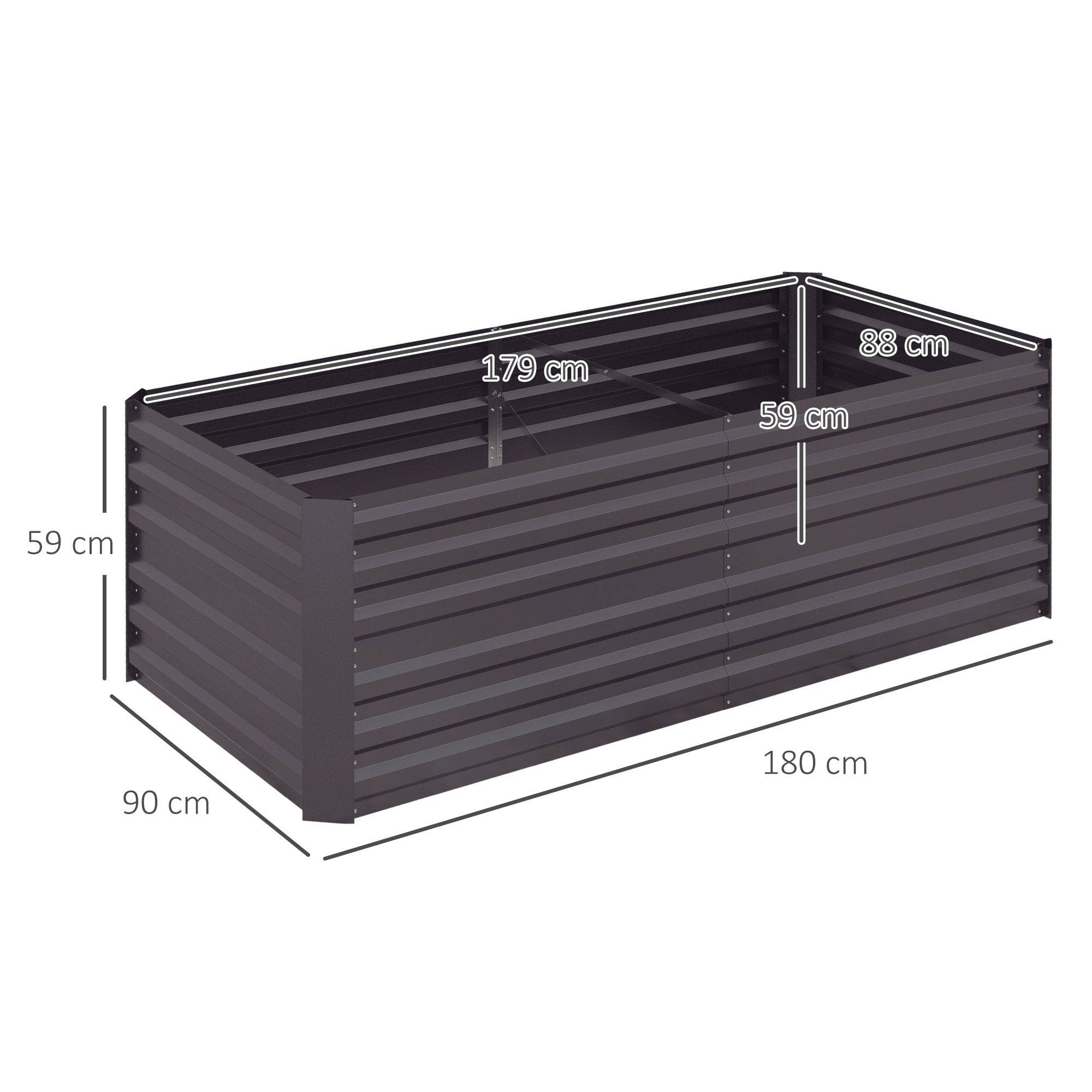 Jardinière acier galvanisé Outsunny 180x90x59 cm - 3