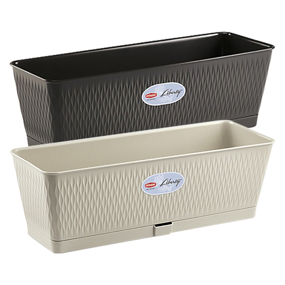 Portavaso Liberty 20 Antracite – Vaso Grande In Plastica Effetto Rattan Intrecciato, Per Interni Ed Esterni, Made In Italy, 20x20x19 Cm - 6