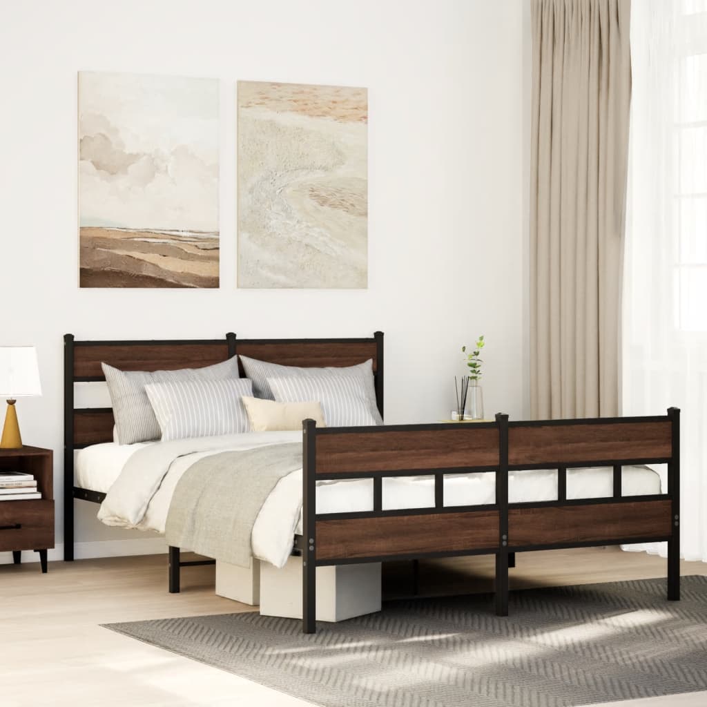 Łóżko Metalowe Czarne Rama łóżka Ze Stelażem Łóżko Do Sypialni Pokoju 150x200 cm