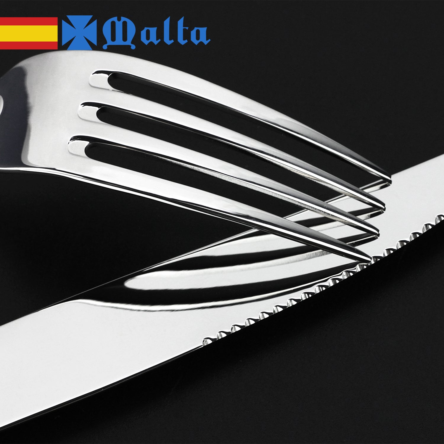 Cruz de Malta Wellington - Cuberteria de 113 Piezas, Piezas Esenciales para 12 Comensales + 5 Utensilios Extra para Servir, Acero Inoxidable 18/10 - 2