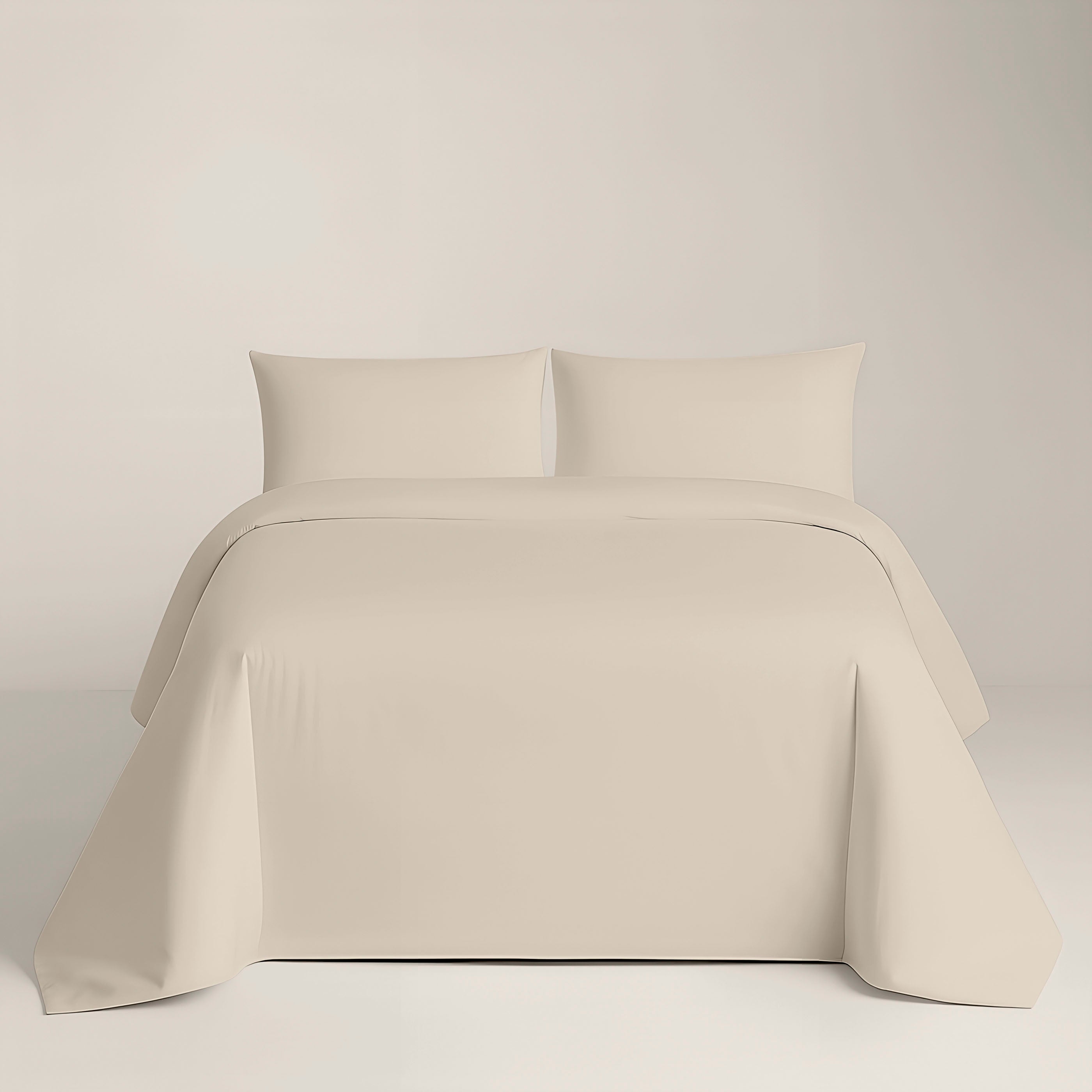 NATURALS - Housse de Couette Unie Lit 90 - Fermeture avec Boutons - 100% Coton - Inclut 1/2 Taies d’Oreiller - FTR6 BEIGE - 5