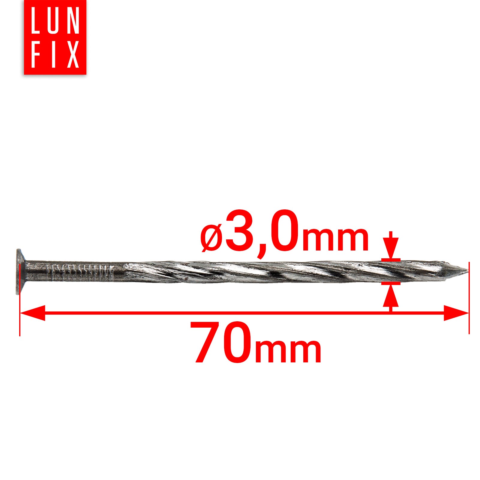 Gwoździe skręcane 3x70 mm 1kg - 2