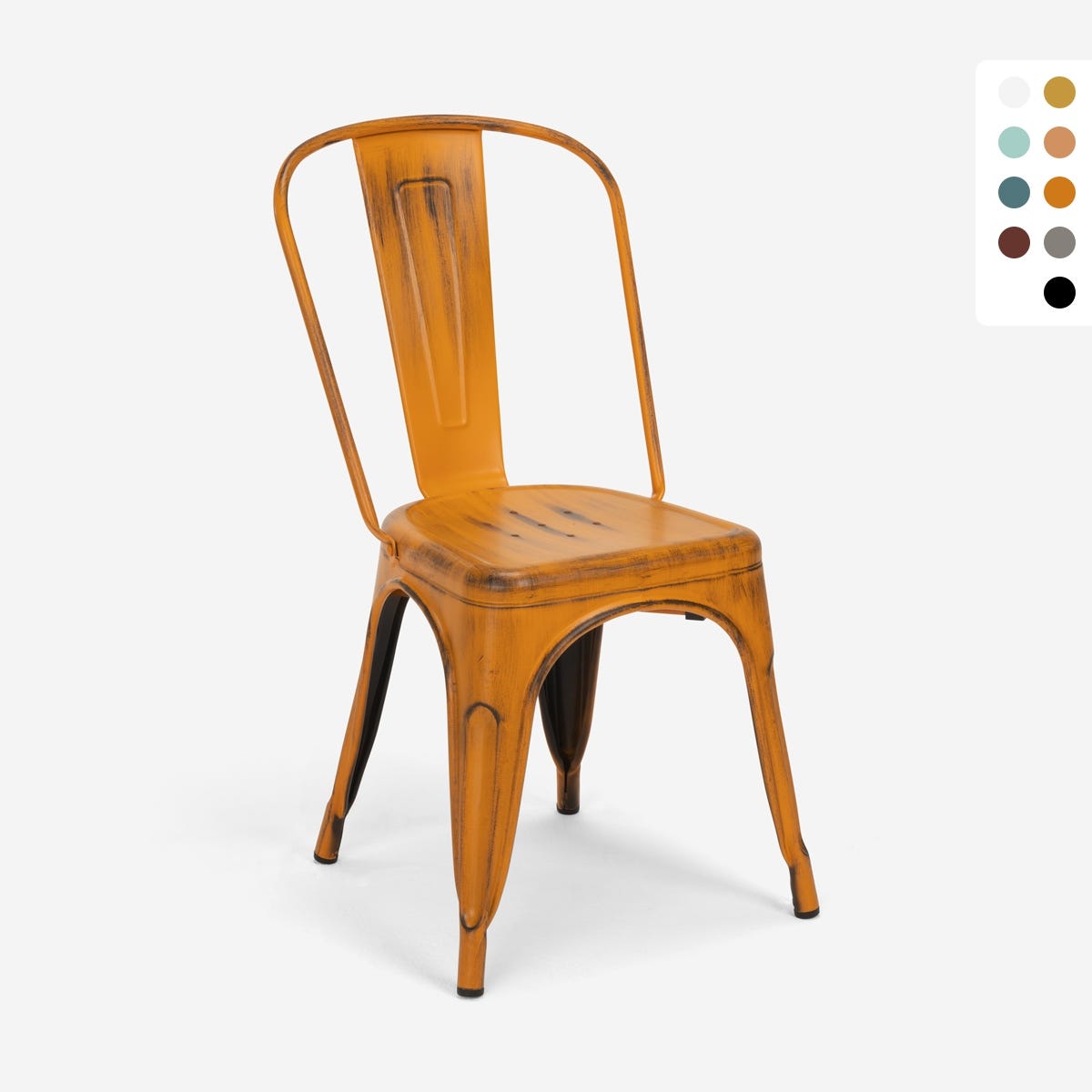 Sedie design industriale metallo vintage shabby chic stile steel