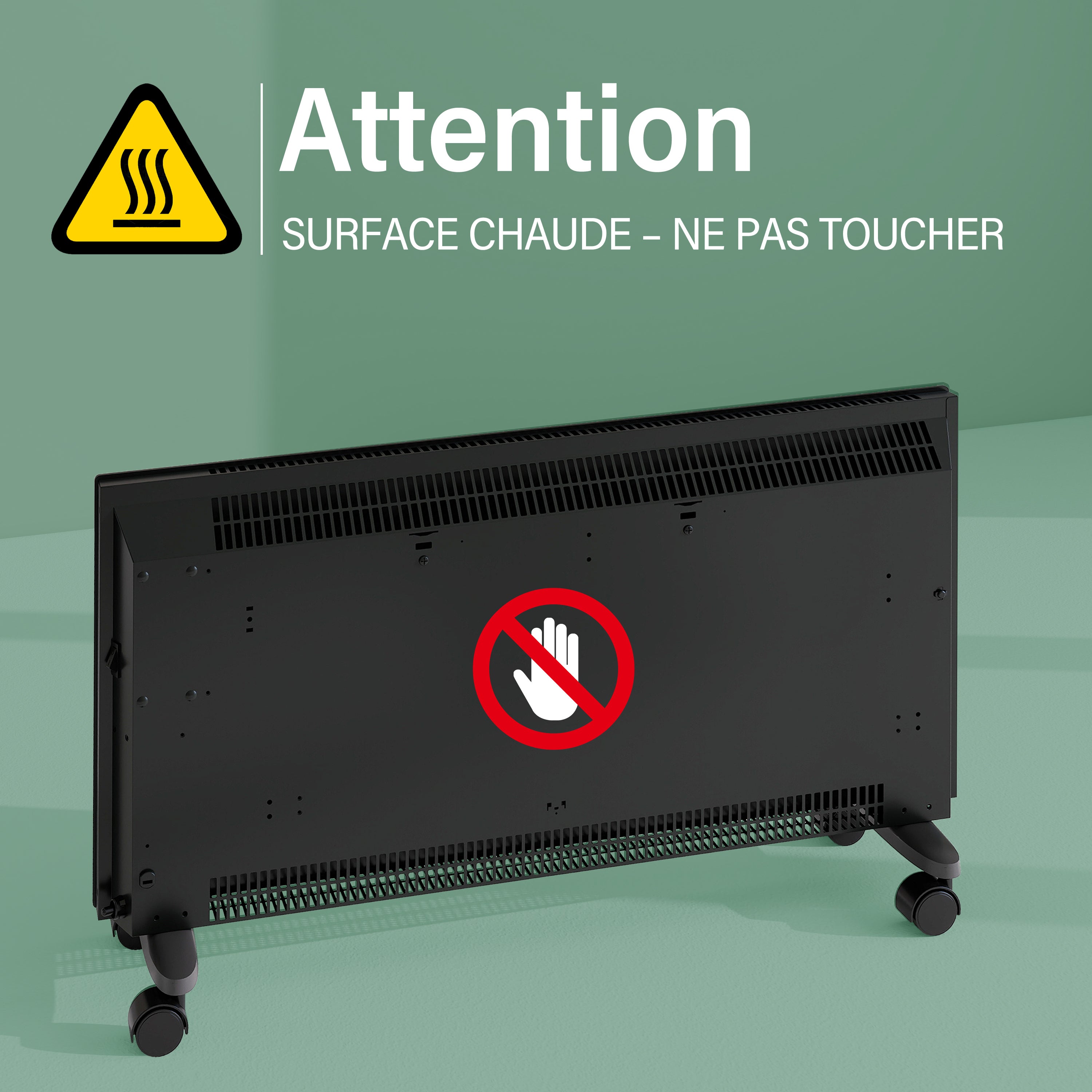 Radiateur électrique mobile et mural en verre connecté WIFI 1000W NDJ1 Ultra-plat 70mm — blanc - 8