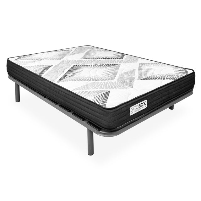 Somier Lamina Reforzada + Colchón viscoelástico con muelles ensacados Eco box 150x190 cm