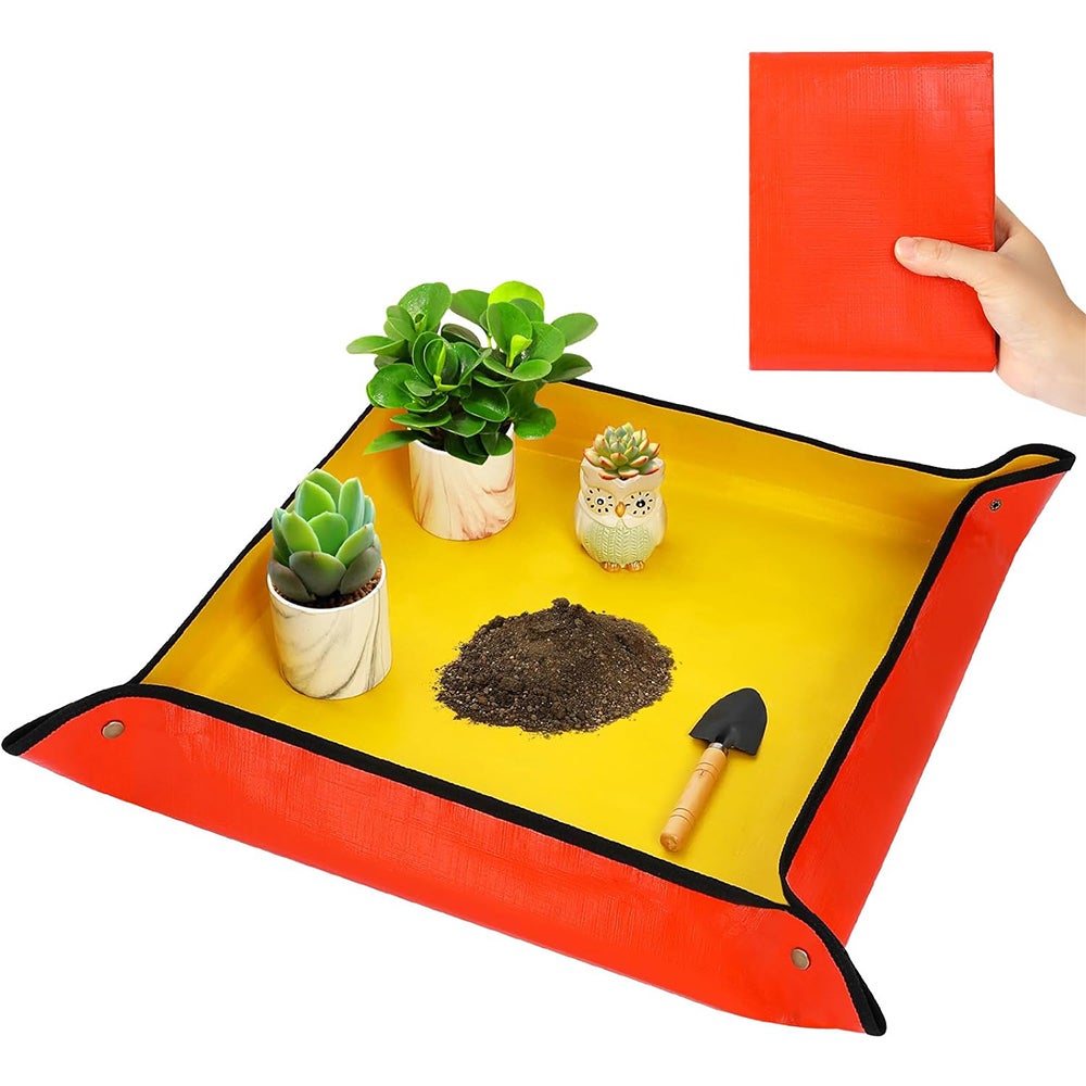 Pot Rempotage Tapis Rempotage Plantes 100x100cm + 3 Outils Jardin - Protection Sol Imperméable - Pour Jardinage Intérieur/extérieur Tapis Jardin 100x100cm Pliable