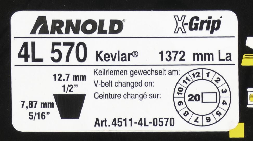 Courroie trapézoïdale X-Grip V de type 4L570 - 2