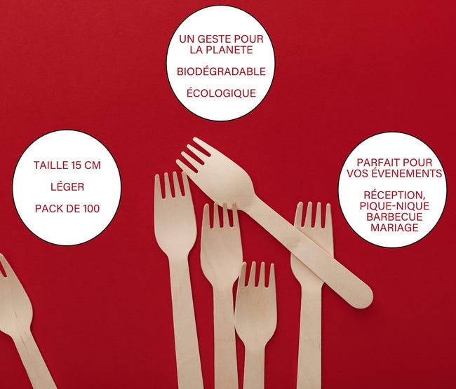 Posate In Legno Usa E Getta - Biodegradabili, 100 Forchette, Per Feste E Picnic - Foto 9