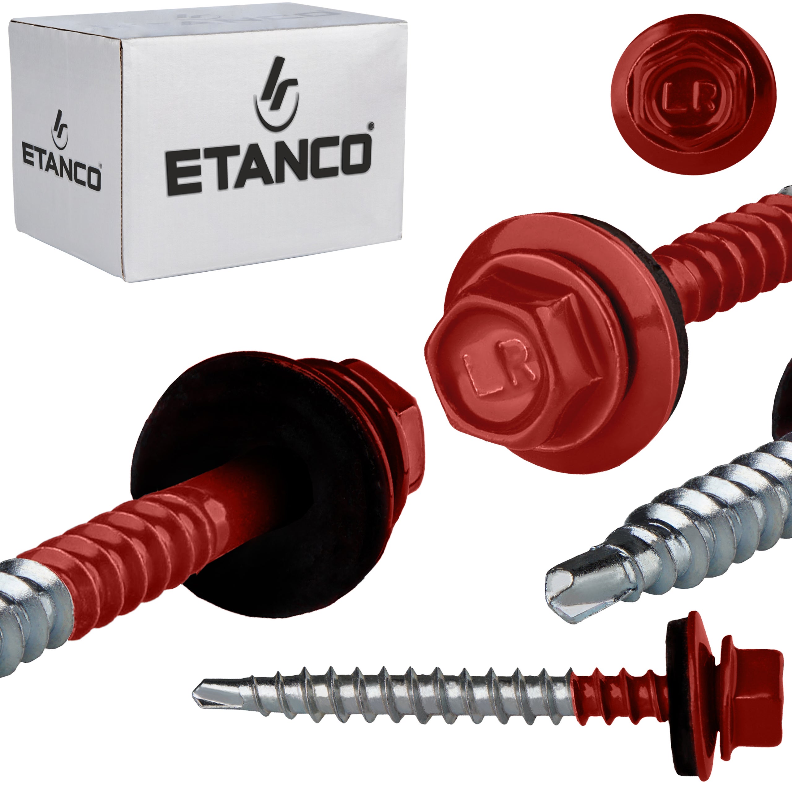 Wkręty farmerskie Etanco GTF2 Z14 4,8x50 mm RAL 3011 samowiercące 100szt