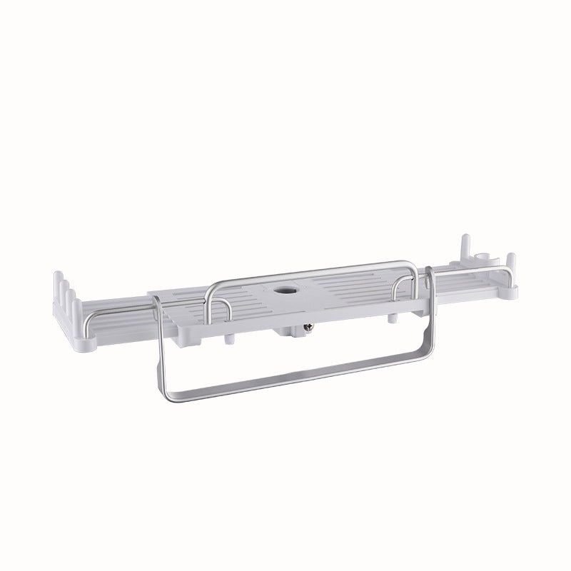 Wysuwana półka wielofunkcyjna (z drążkiem na ręczniki) z materiału ABS, swobodnie regulowana - 34,5*13*8,5 cm