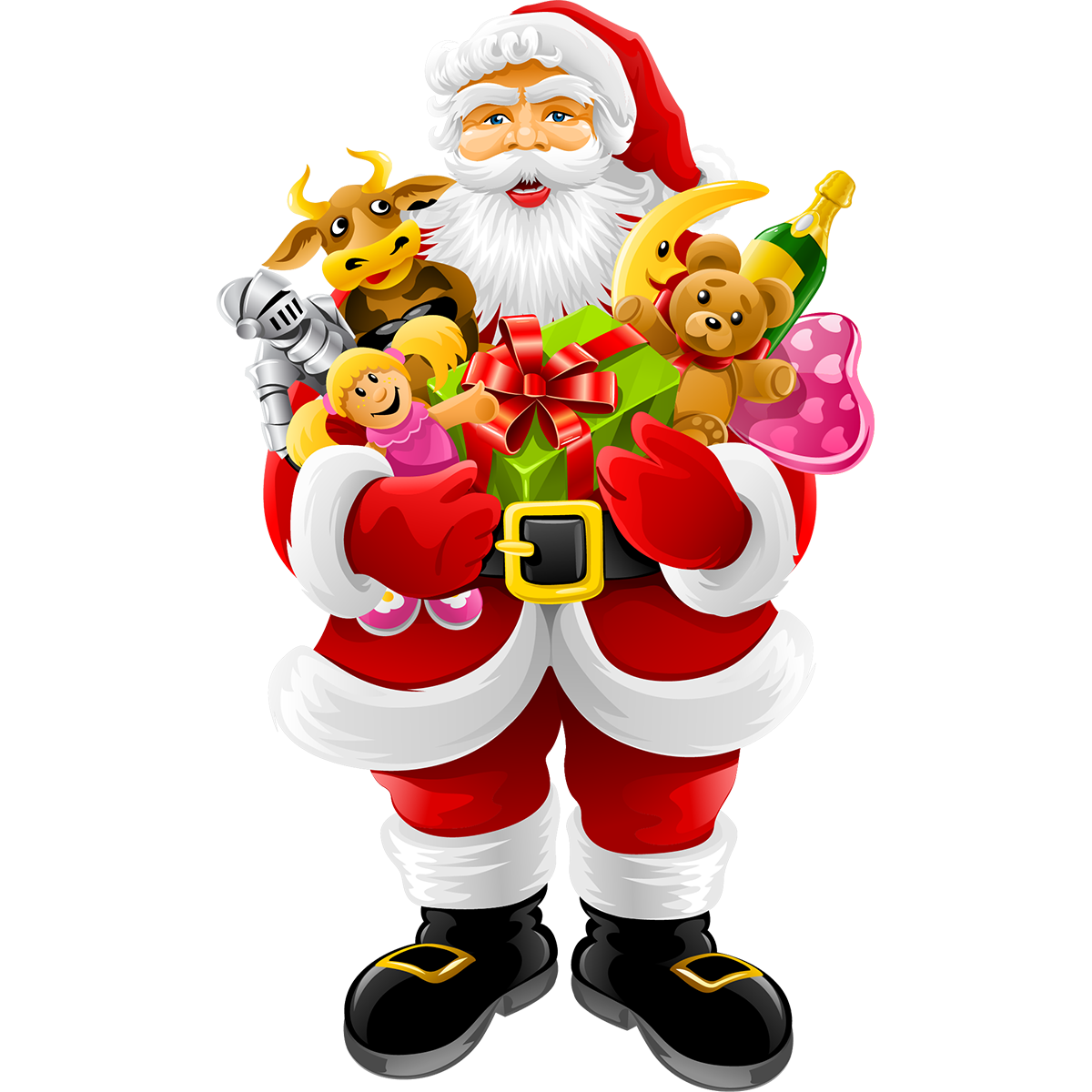 Sticker Noël le Père Noël apporte les cadeaux - Autocollants stickers adhésifs noël - décoration fêtes - 60x35cm - 2