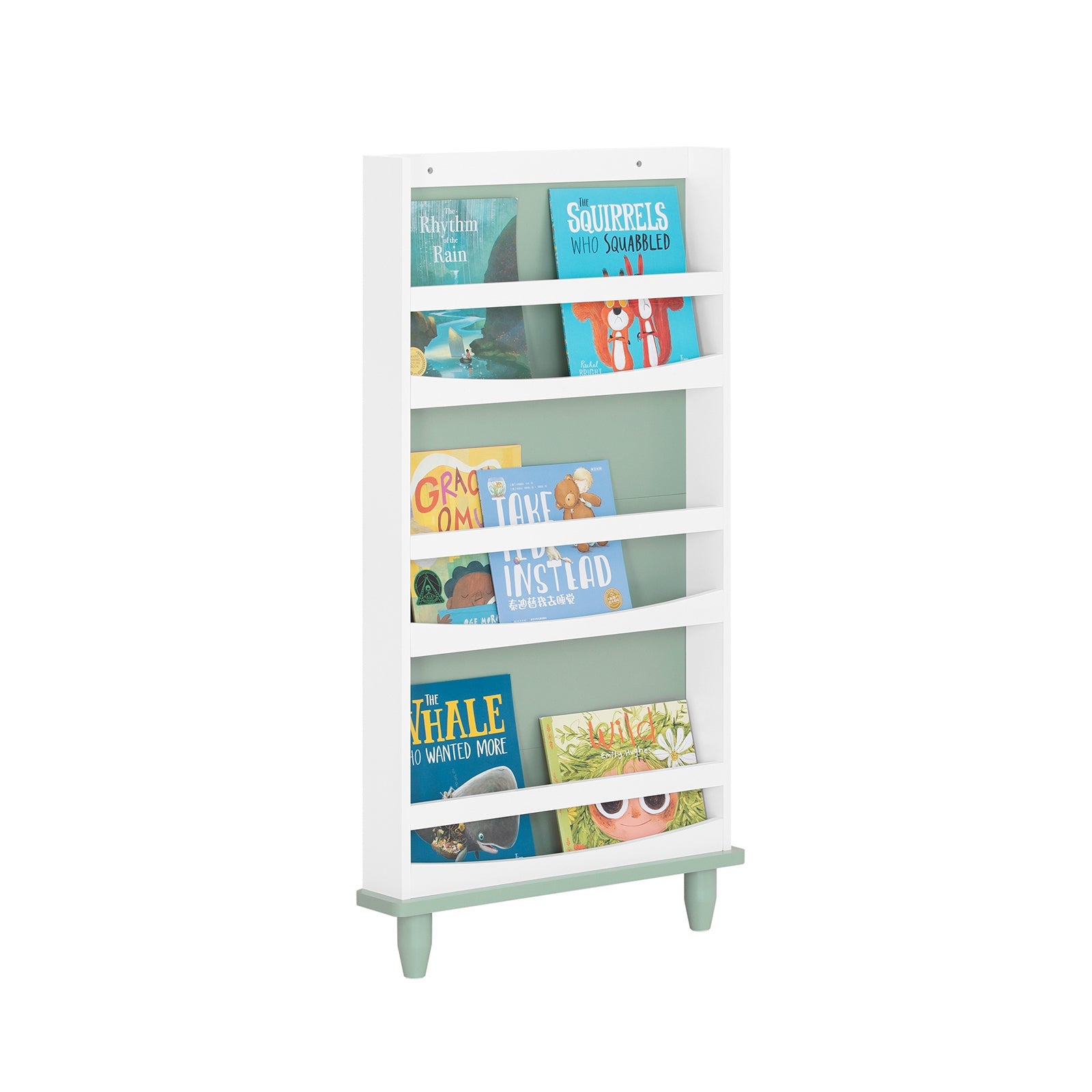 Mini Bibliothèque 2 En 1 Pour Enfants -avec Motifs De Nuages-avec Roulettes- Blanc 50*54*61cm-XJING - Maison