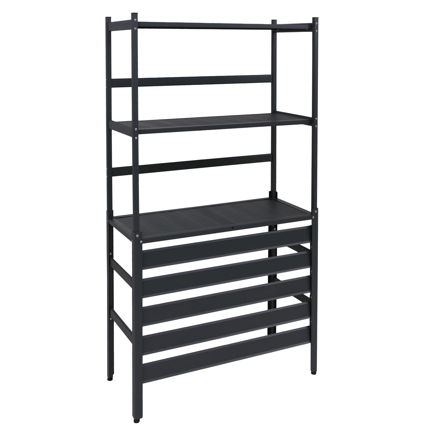 Aluminiowa osłona do klimatyzacji/wymiennika ciepła HWC-P95, osłona kratki ochronnej regału 163x90x38 cm ~ antracyt