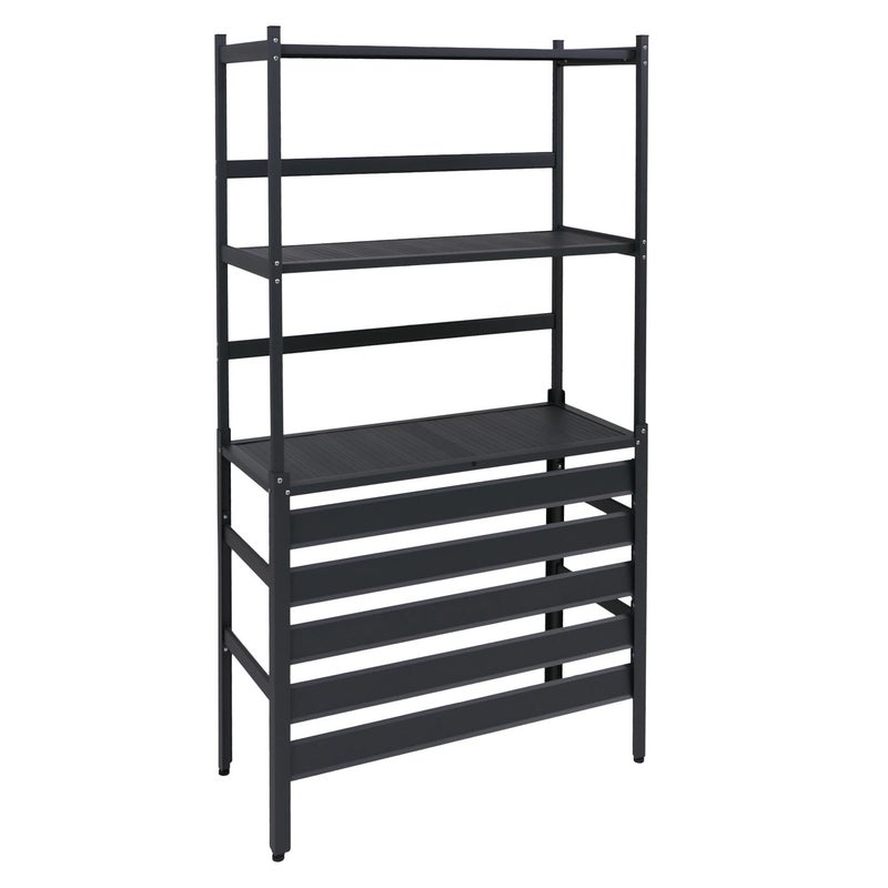 Aluminiowa osłona do klimatyzacji/wymiennika ciepła HWC-P95, osłona kratki ochronnej regału 163x90x38 cm ~ antracyt