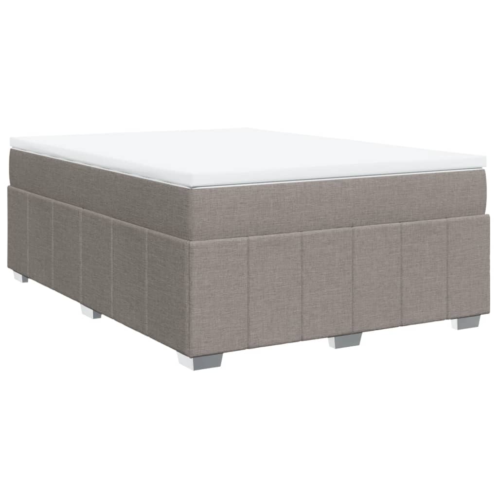 Cama box spring con colchón tela gris taupe 140x200 cm | Leroy Merlin