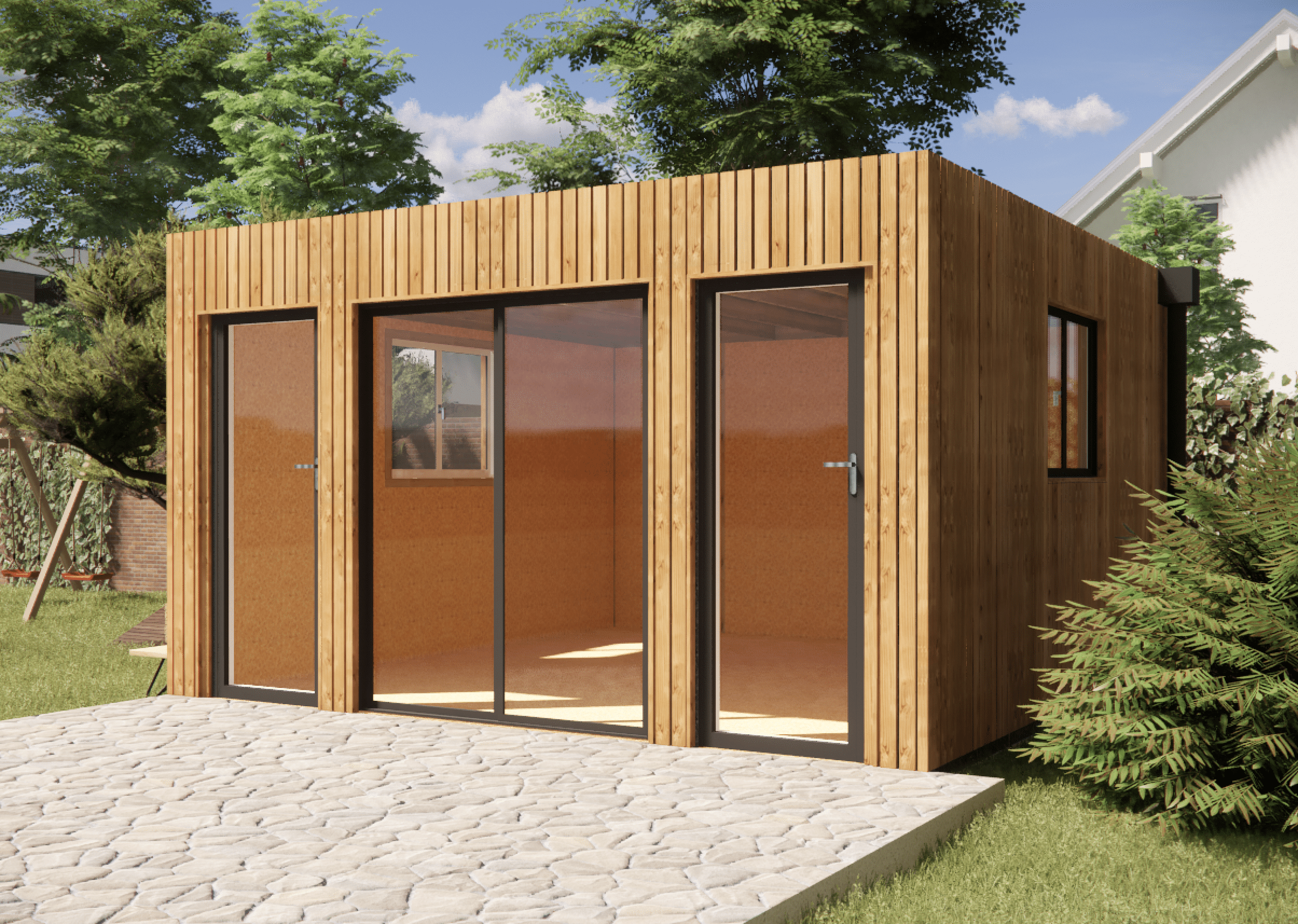 Studio de jardin Airbnb en bois 4,4 x 4,6 x 2,7 m / menuiseries alu k-line - 6