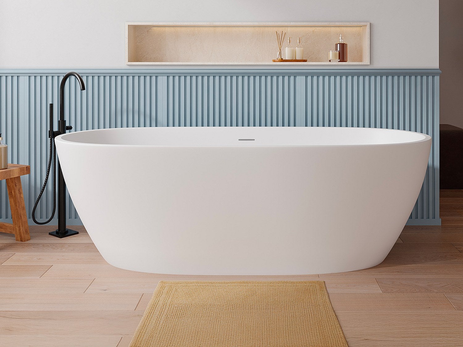 Wanna wolnostojąca biała - 217 l - Akryl - 180 x 75 x 57 cm - SAROFA