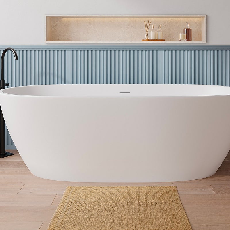 Wanna wolnostojąca biała - 217 l - Akryl - 180 x 75 x 57 cm - SAROFA