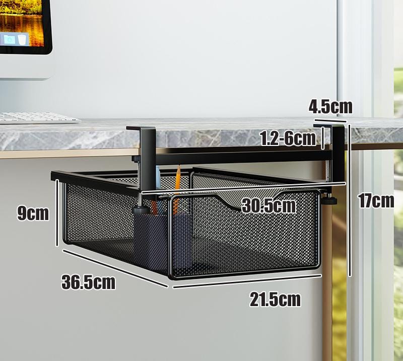 1 x Table multifonctionnelle en fer forgé résistant aux perforations, petite table de rangement, noire, 36,5 x 21,5 x 9 cm. - 3