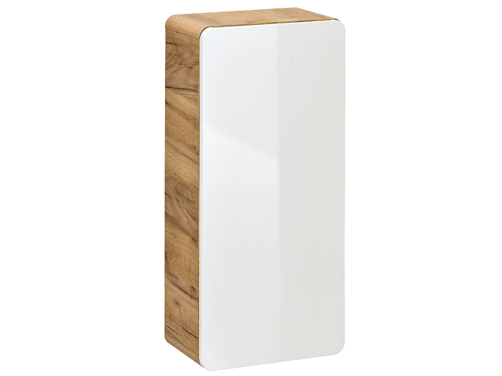 Słupek łazienkowy w kolorze naturalnym i białym – 35 × 22 × 75 cm (dł. × szer. × wys.) – ARUBA
