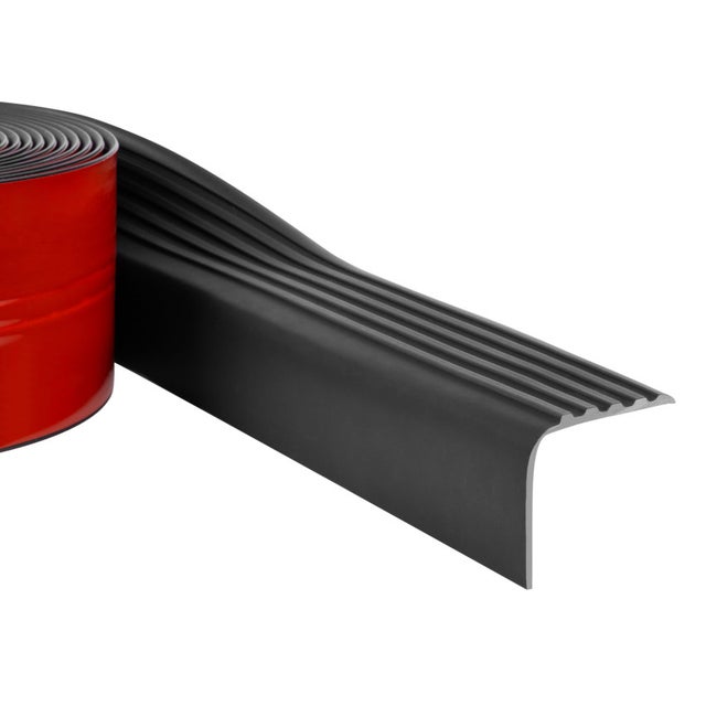 Nez de marche PVC Adhesif 40x30 mm QUEST - profil antiderapant en rouleau ,6m, noir