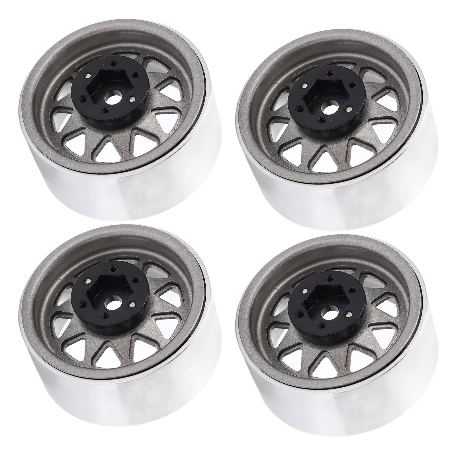 Lot de 4 jantes Beadlock RC de 1,9 pouce, moyeux de roue en alliage d