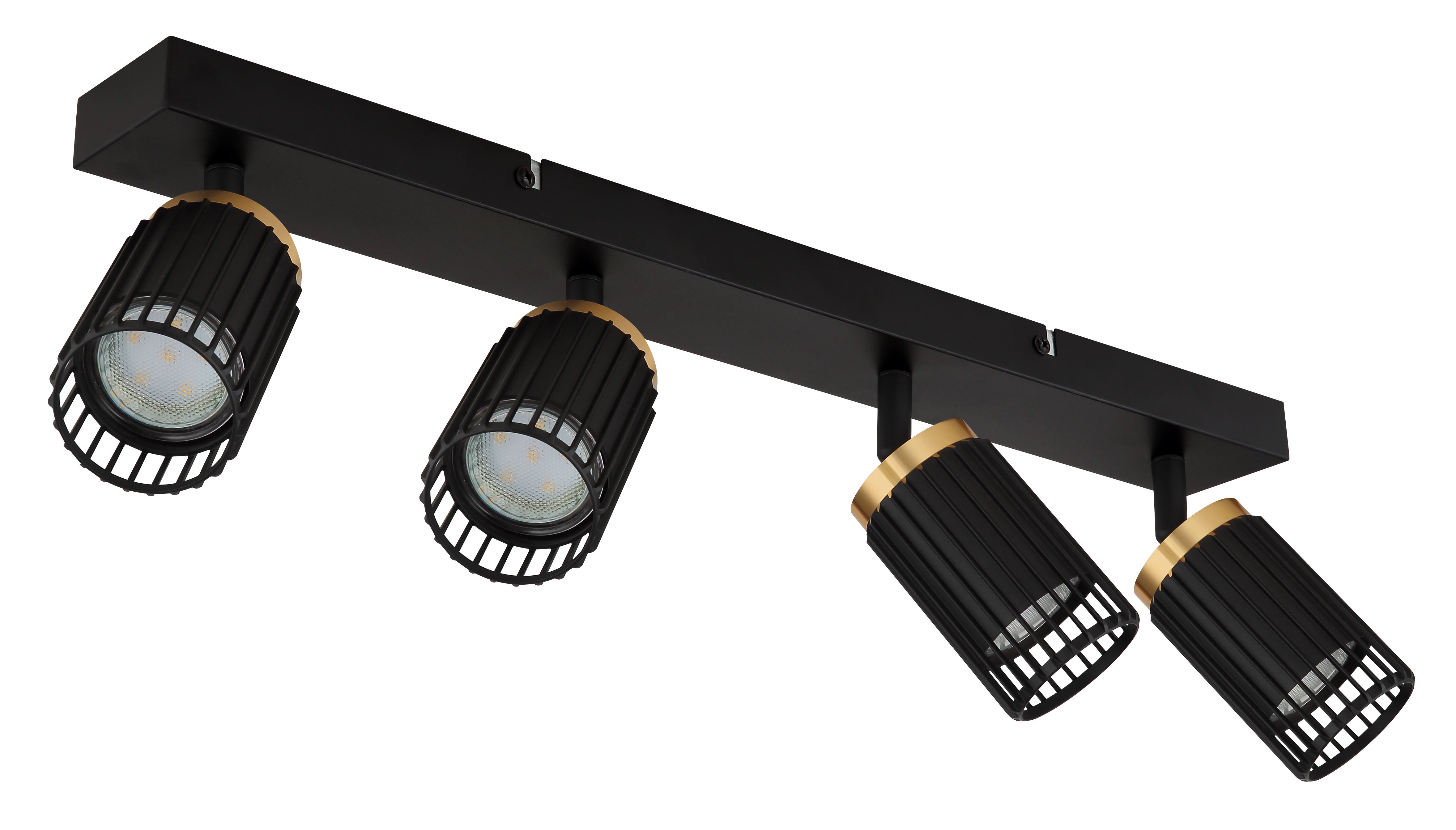 Spot métal noir mat, 4x GU10 - 3