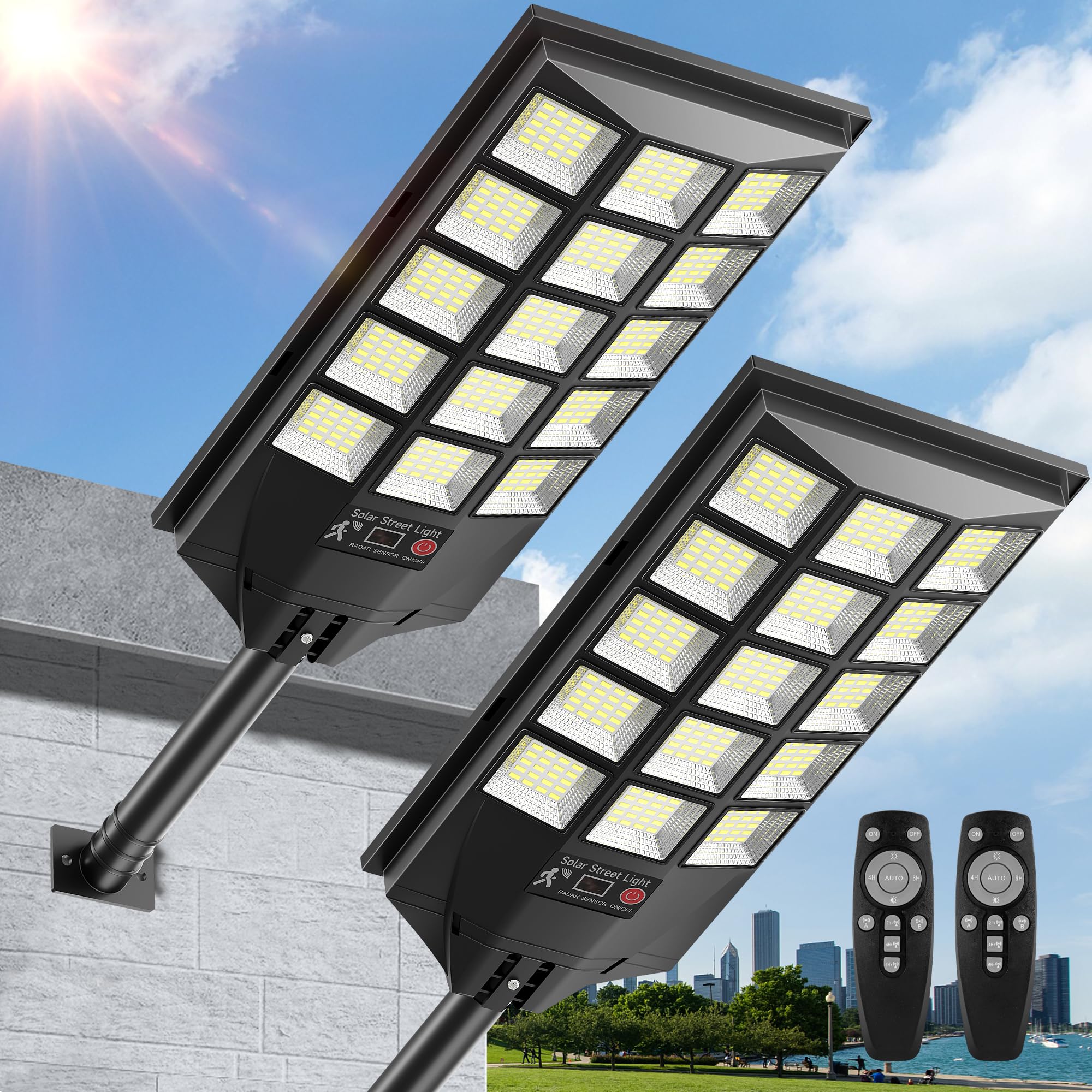 Lampione Solare Led Esterno Faretto LED Solare Esterno Licwshi - Sensore Movimento 120°, 4 Modalità, IP65 Impermeabile Per Giardino E Garage Faretto Solare Esterno - Foto 8