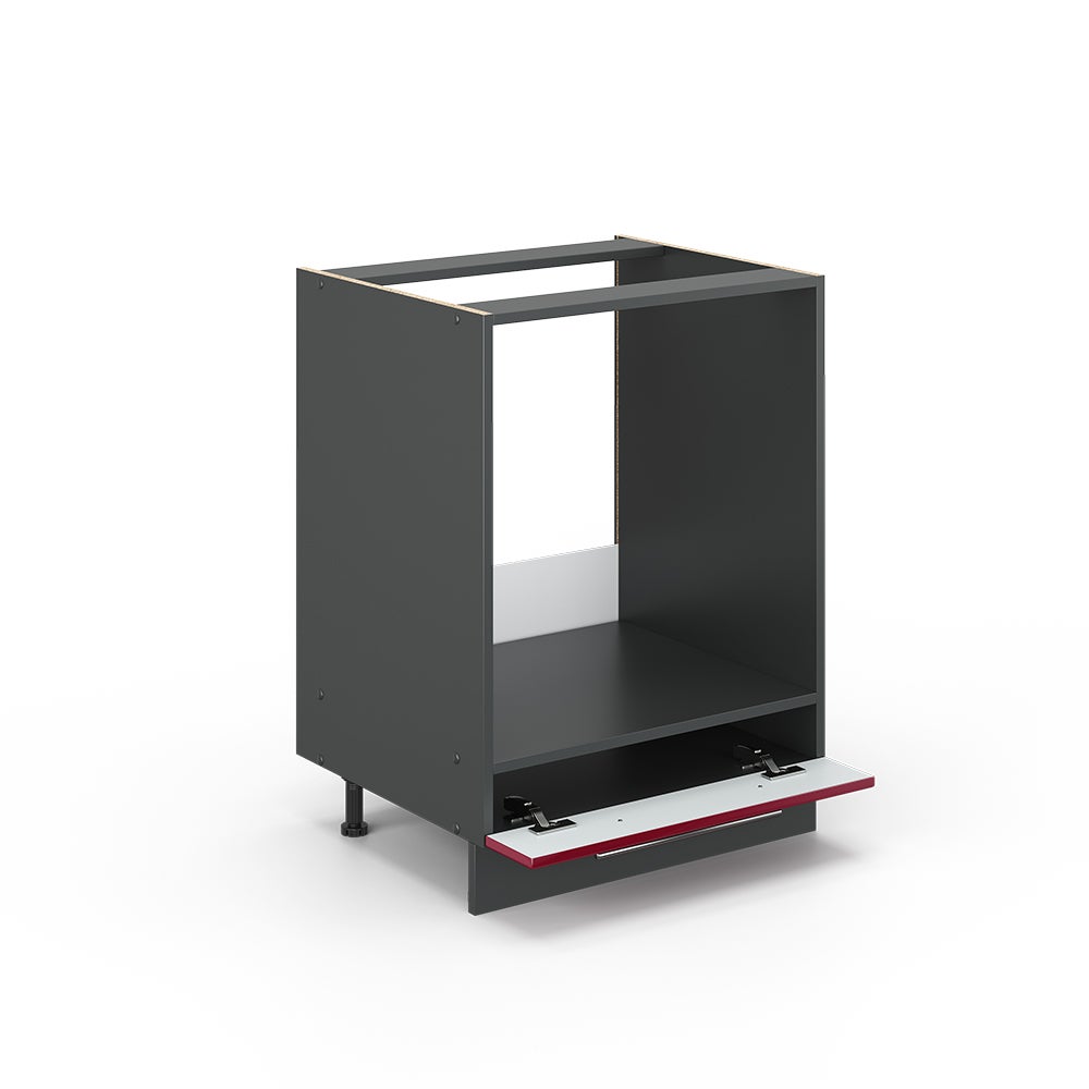 Vicco Meuble pour four Fame-Line, Rouge bordeaux Haute brillance, 60cm sans PT - 4