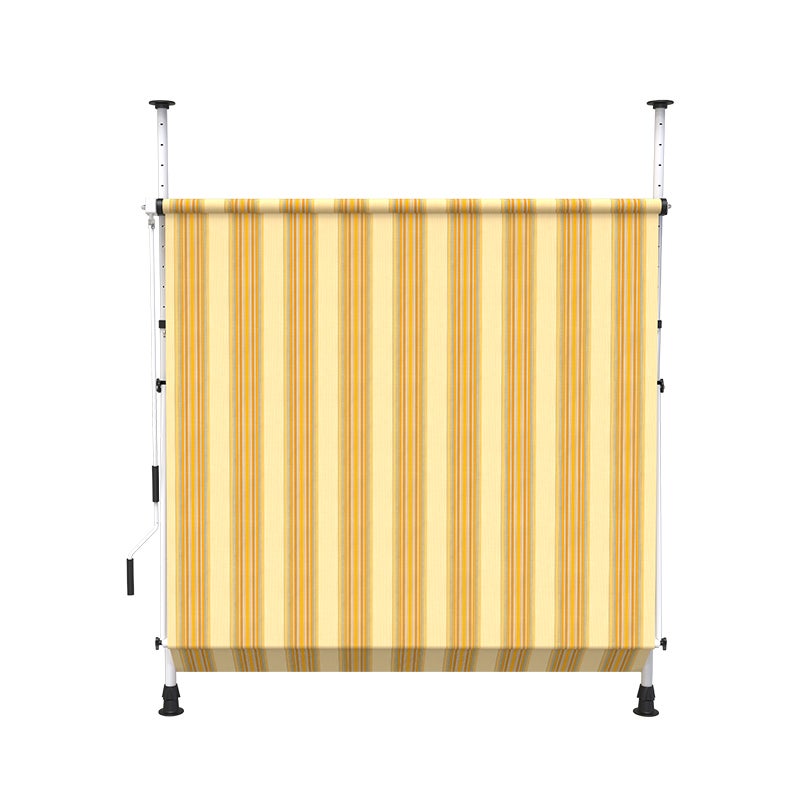 Store à projection autoportant sans perçage 200 x 150 cm - Terrasse ou balcon - Jaune rayé - 4