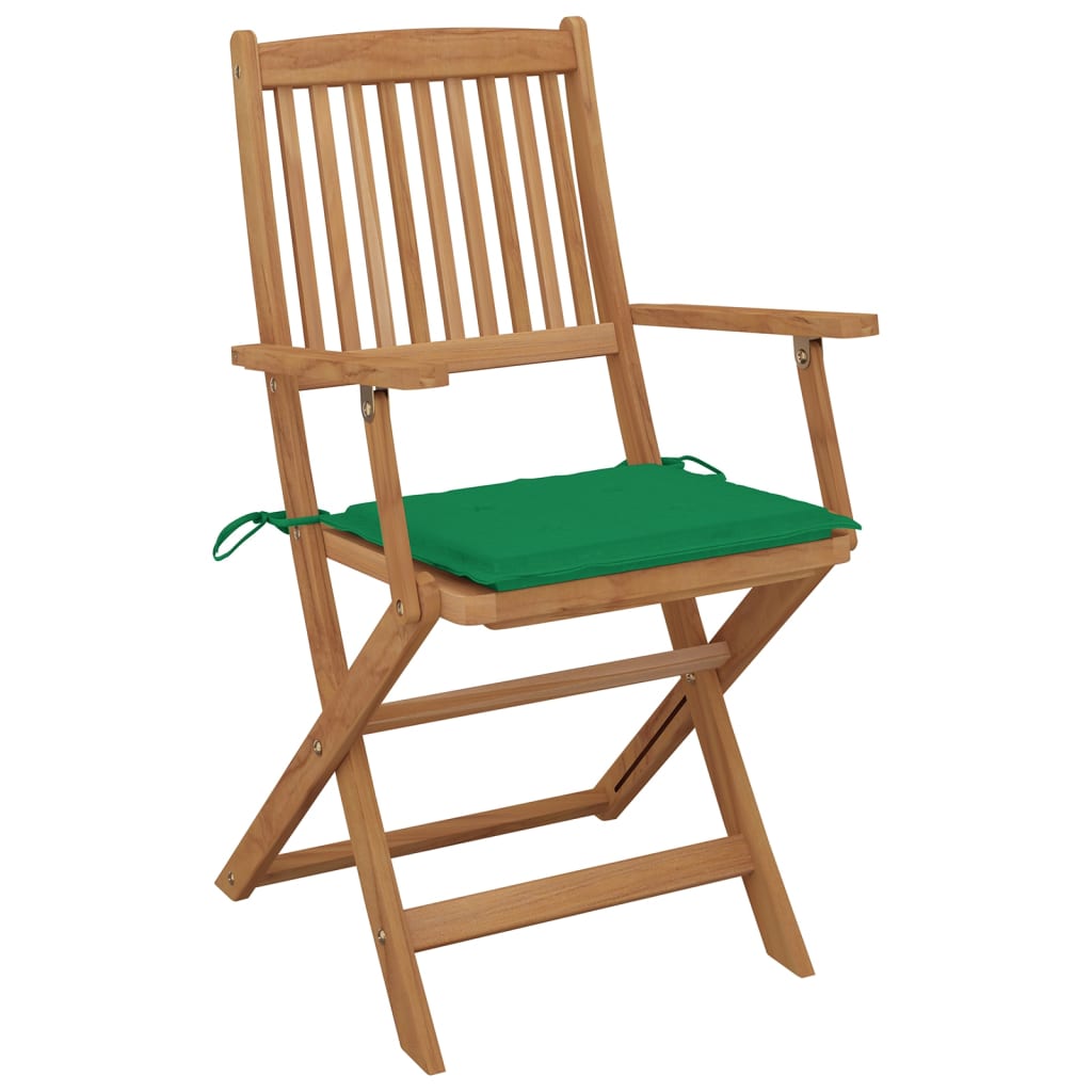 Chaises pliables d'extérieur avec coussins 8 pcs Bois d'acacia 4 - 2