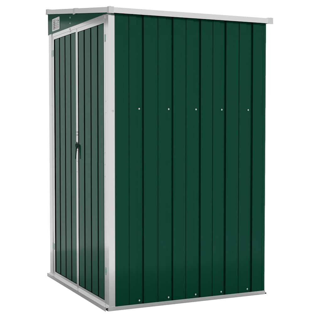 Caseta de jardín pared acero galvanizado verde 118x100x178cm vidaXL - 2