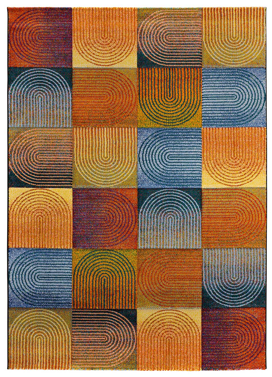Alfombra interior multicolor rectangular 120 x 170 cm SYBIL geométrico - ATTICGO - 2