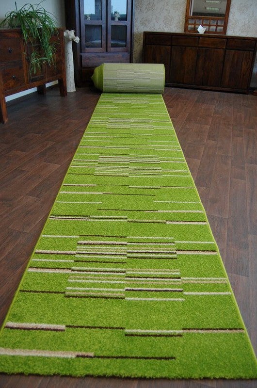 Tapis de couloir HEAT-SET FRYZ NELI vert - lime 60 cm 60x940 cm - 2