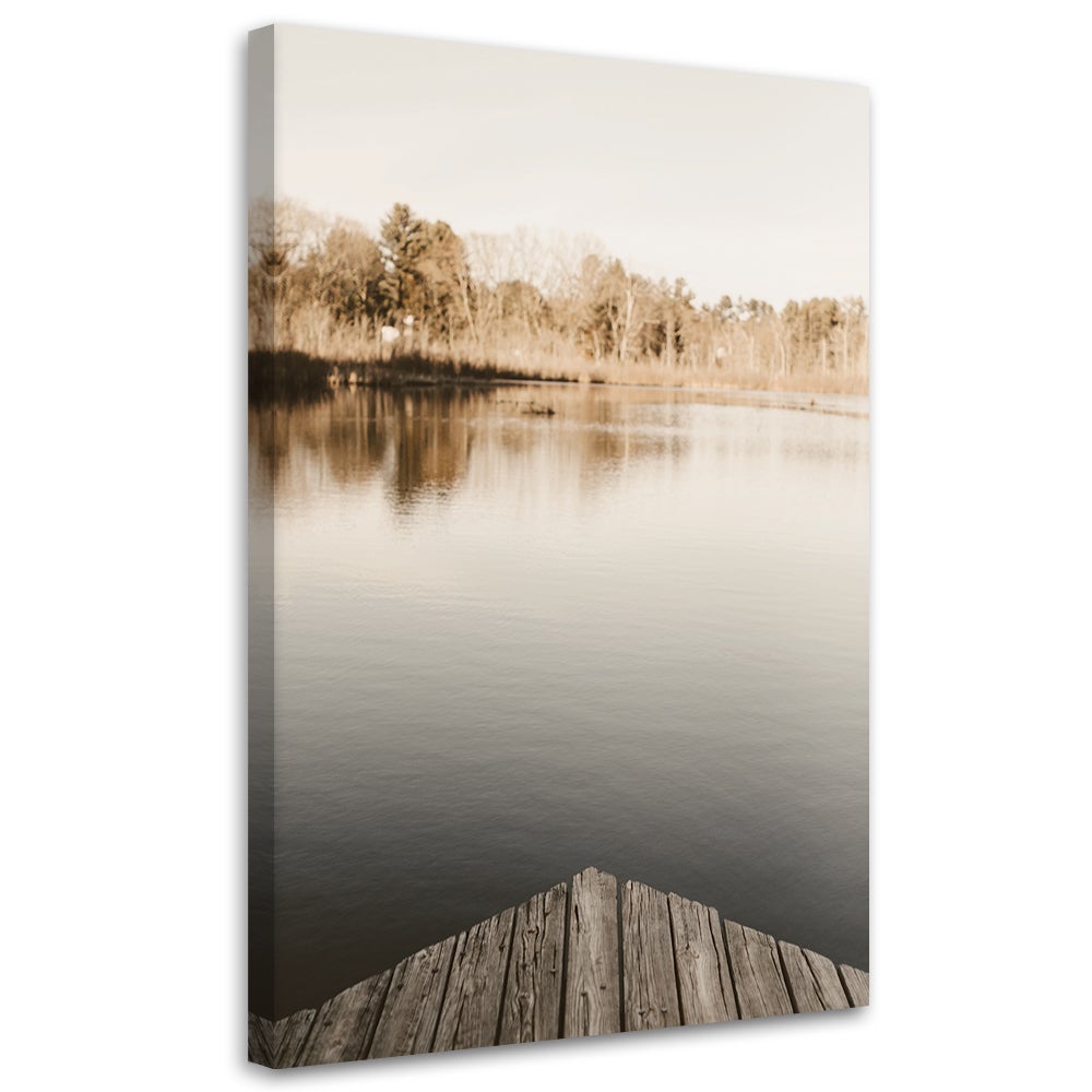 Obraz na płótnie, Kładka nad jeziorem 60x90