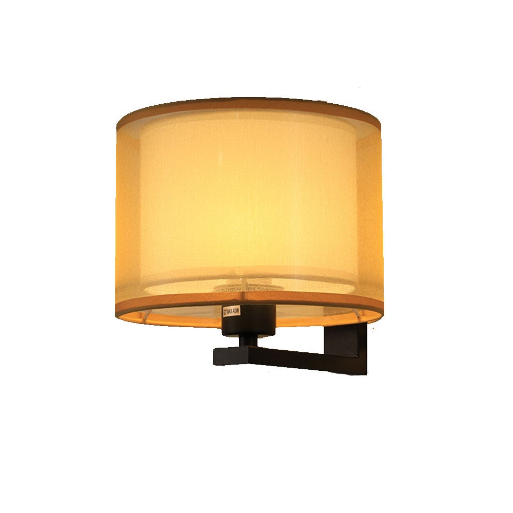 Lampa ścienna do salonu, gabinetu, korytarza przy łóżku, prosty nowoczesny kinkiet, czarny klosz + gaza (bez żarówki E27)